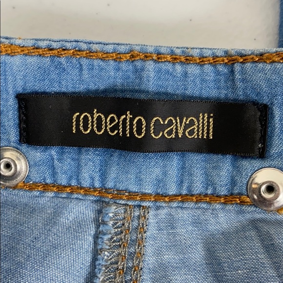 Roberto Cavalli Chambray Wide Leg Pant - Picture 7 of 9
